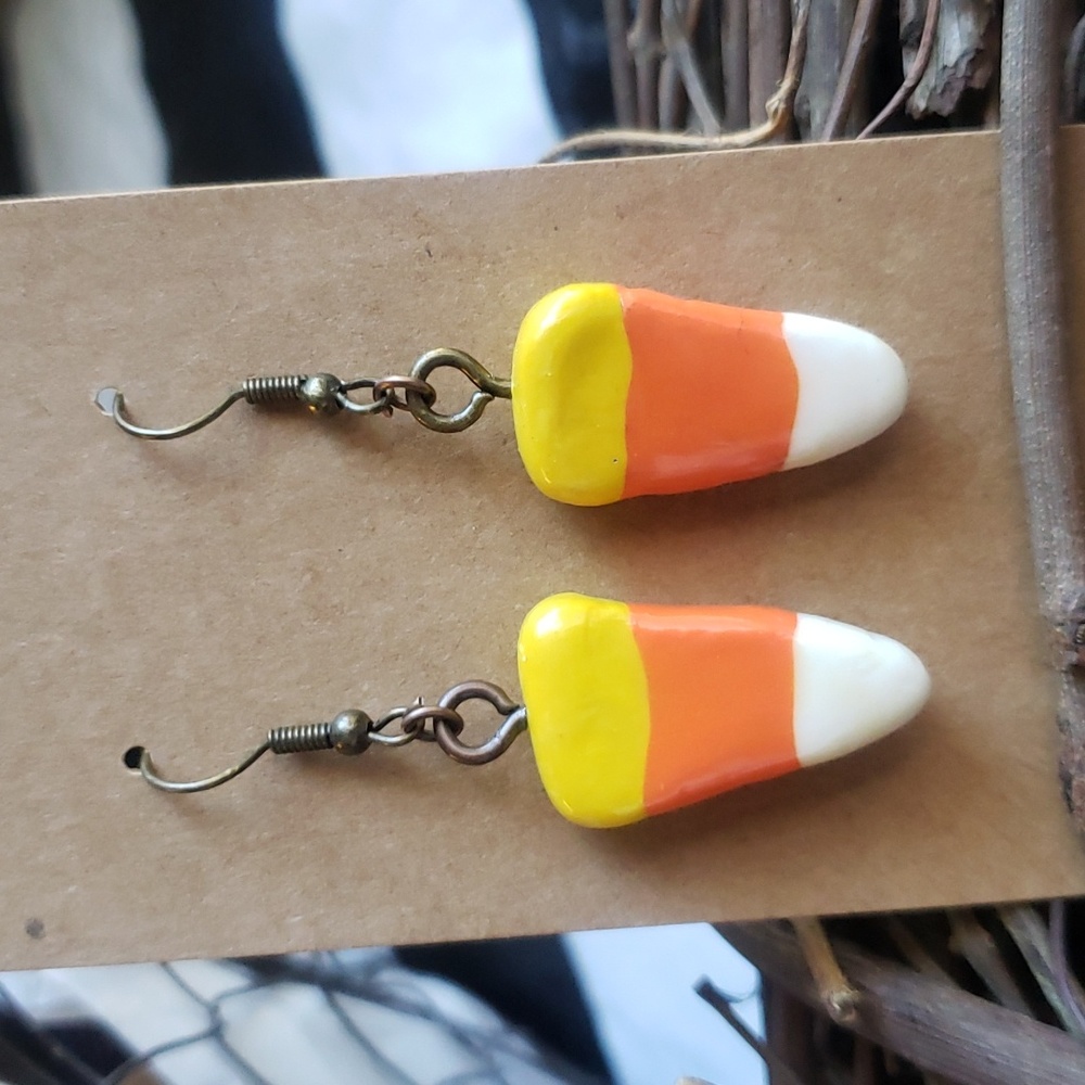 New handmade candy corn earrings